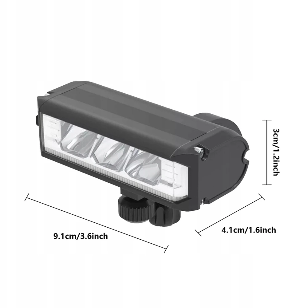 Galingas LED priekinis dviračio žibintas 9000 lm, IPX5, 2000 mAh, USB-C