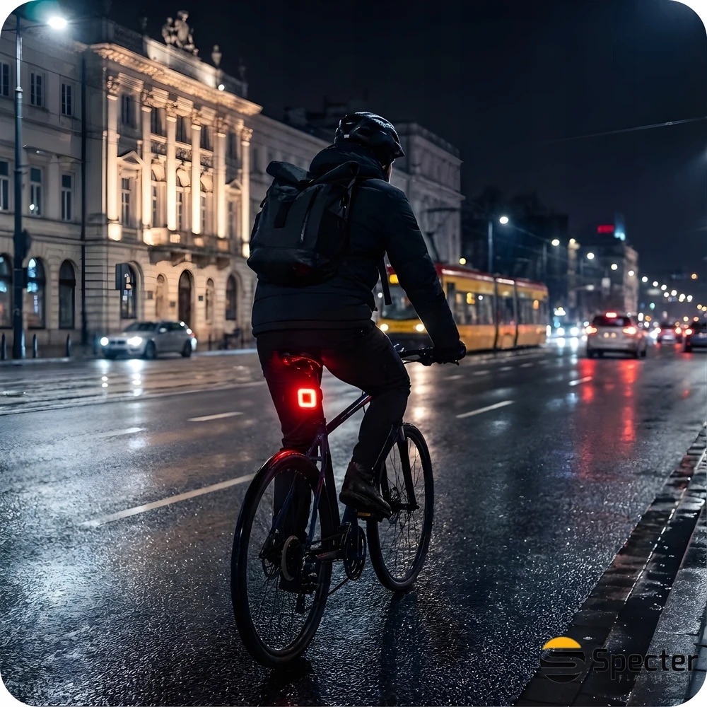 GALINIS DVIRAČIO LEMPAS bagažinės SPECTER LED USB C EYE07 6in1 Galinis 1100mAh