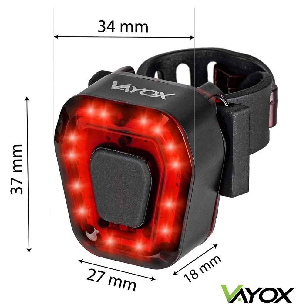 KROSS Galinė lempa VAYOX USB