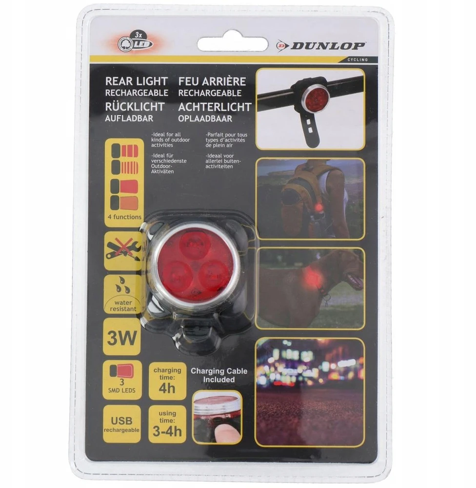 Dunlop Galinis USB įkraunamas dviračio žibintas