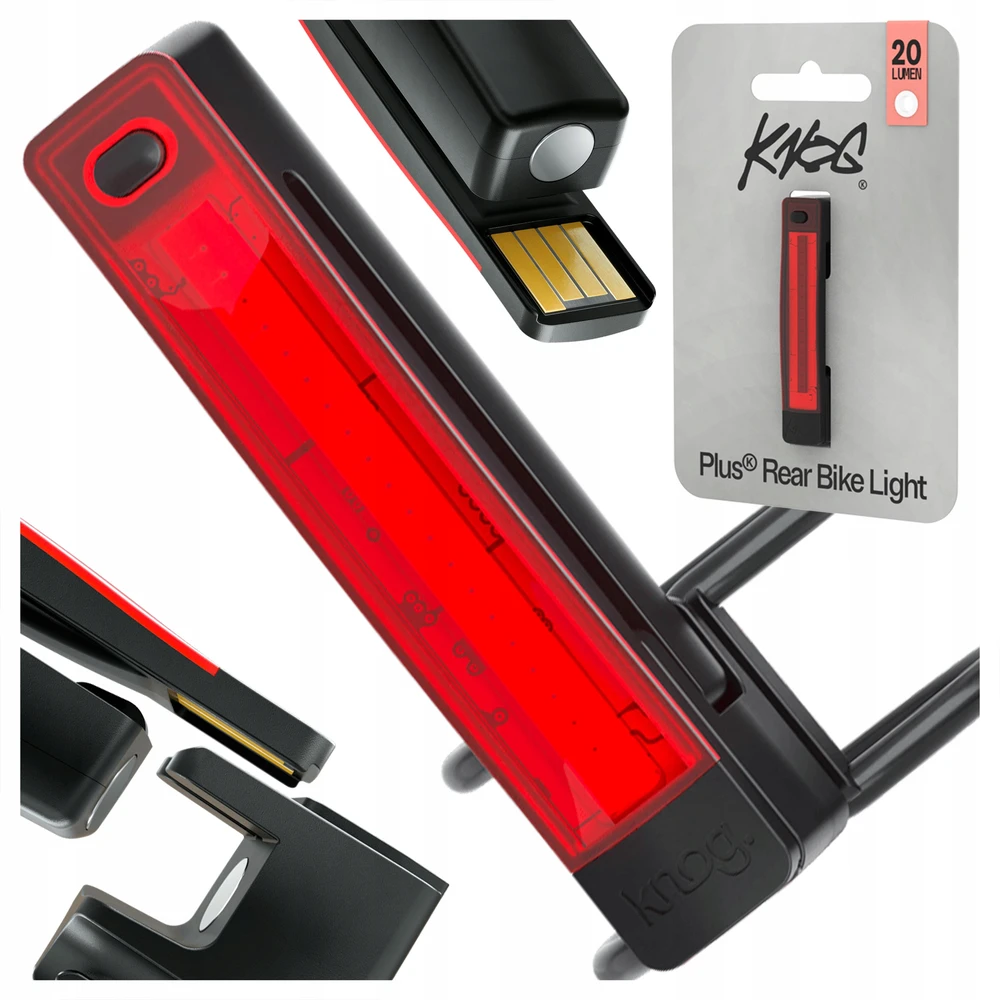 Galinis dviračio žibintas Knog Plus Rear