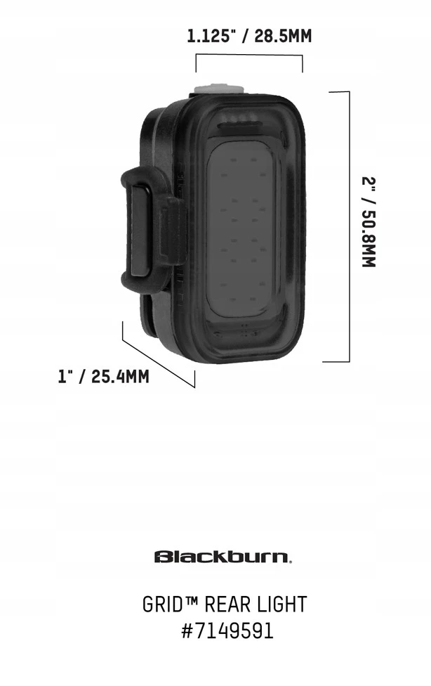 Galinis žibintas Blackburn Grid USB įkraunamas kompaktiškas