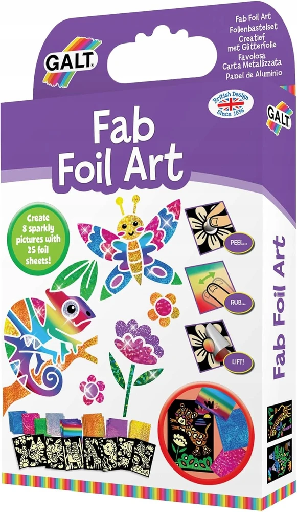 Galt Fab Folia Art 8 vaizdai 25 folijos 18x12,5 cm nuo 6 metų