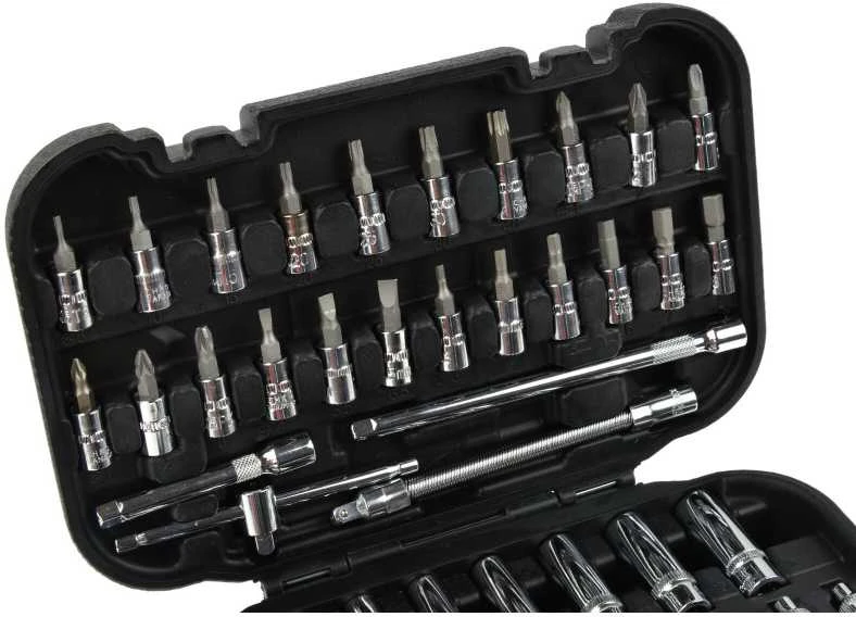 Galvu komplekts Geko 1/4 colio, 4-14 mm, 56 vnt. lagaminėlyje