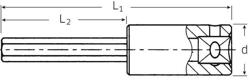 Galvutė su Inhex antgaliu STAHLWILLE 44 1/4&amp;quot, 5 mm
