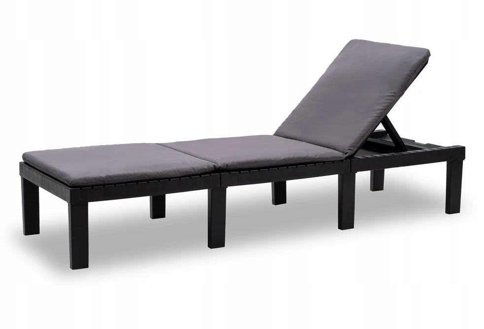 Garden Beach Šezlongas su PILLOW Haiti PROgarden antracitu