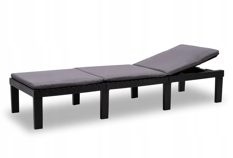 Garden Beach Šezlongas su PILLOW Haiti PROgarden antracitu