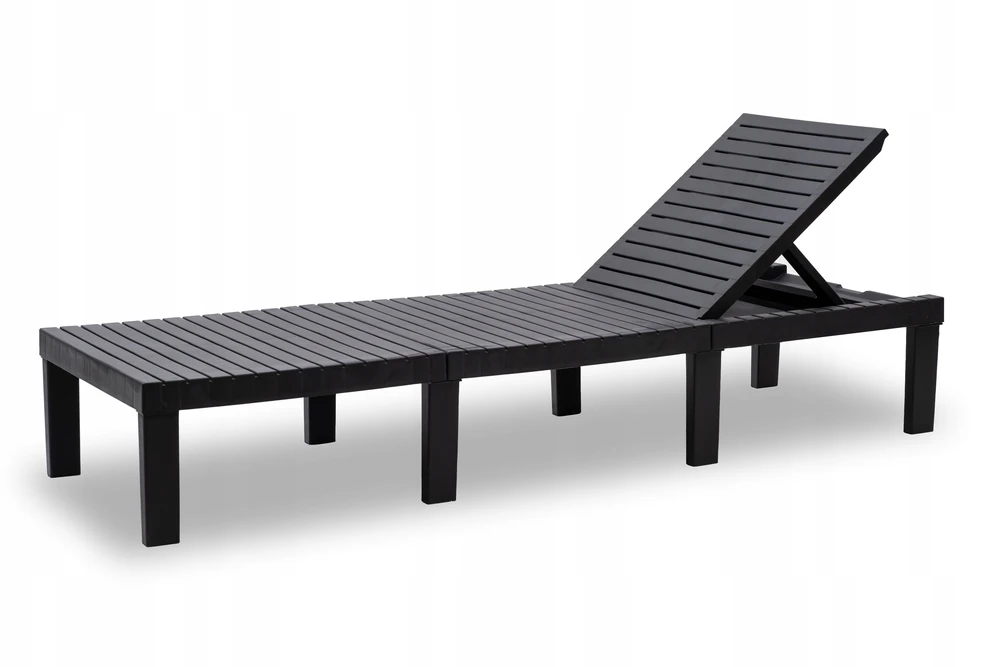 Garden Beach Šezlongas su PILLOW Haiti PROgarden antracitu