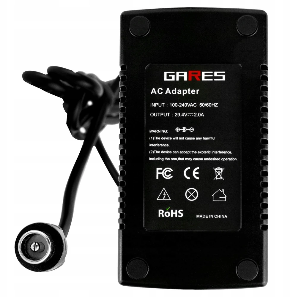Gares Įkroviklis elektriniai paspirtukai, 29.4V, 2A, RCA 9mm