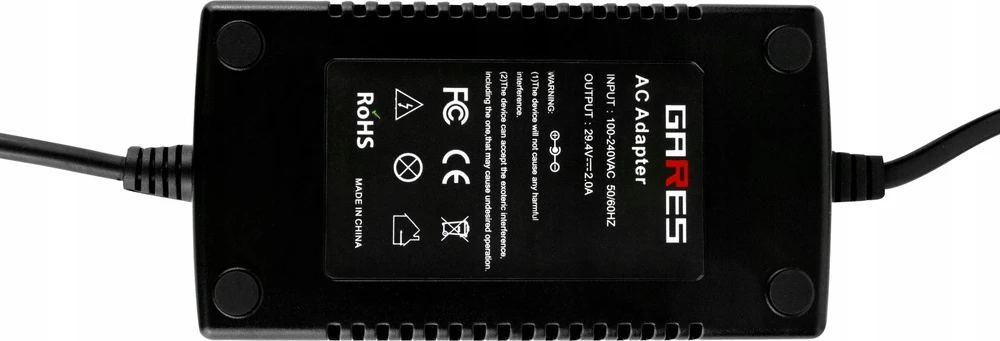 Gares Įkroviklis elektriniai paspirtukai, 29.4V, 2A, RCA 9mm