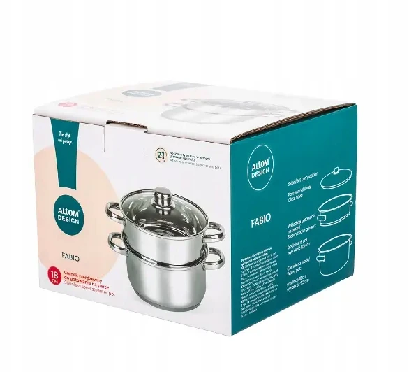 Garinimo puodas Altom Design Fabio Induction Steamer 2L