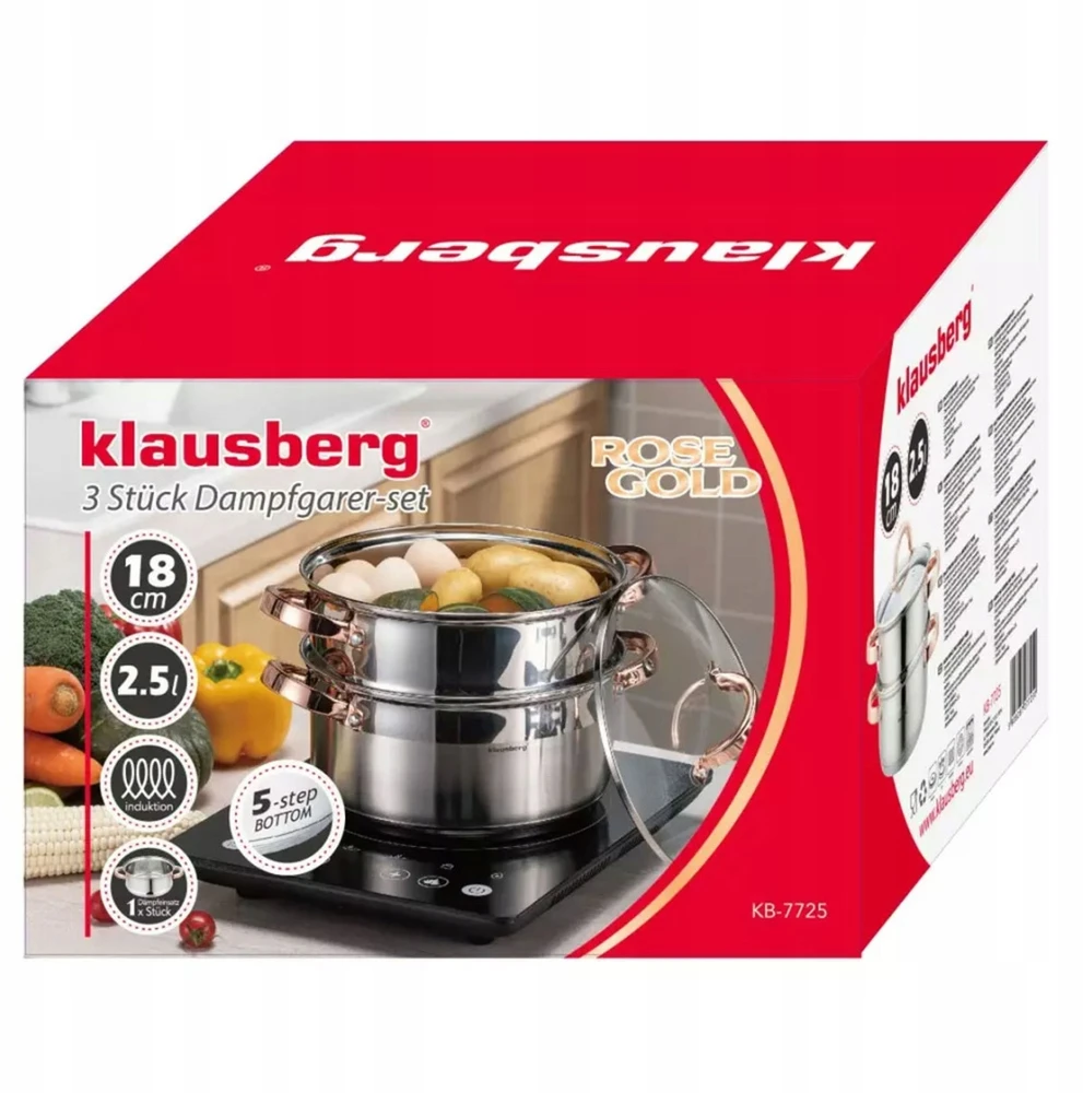 GARINIS PUODAS STEAMER 3 EL 18CM KLAUSBERG INDUKCIJA