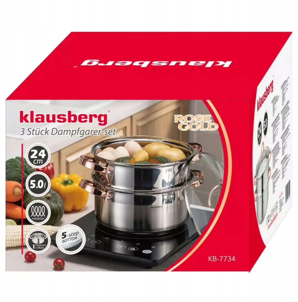 GARINIS PUODAS STEAMER 3 EL 24CM KLAUSBERG INDUKCIJA