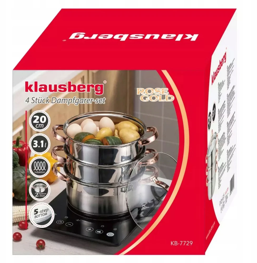 GARINIS PUODAS STEAMER 4 EL 20CM KLAUSBERG INDUKCIJA