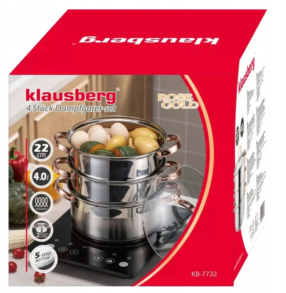 GARINIS PUODAS STEAMER 4 EL 24CM KLAUSBERG INDUKCIJA