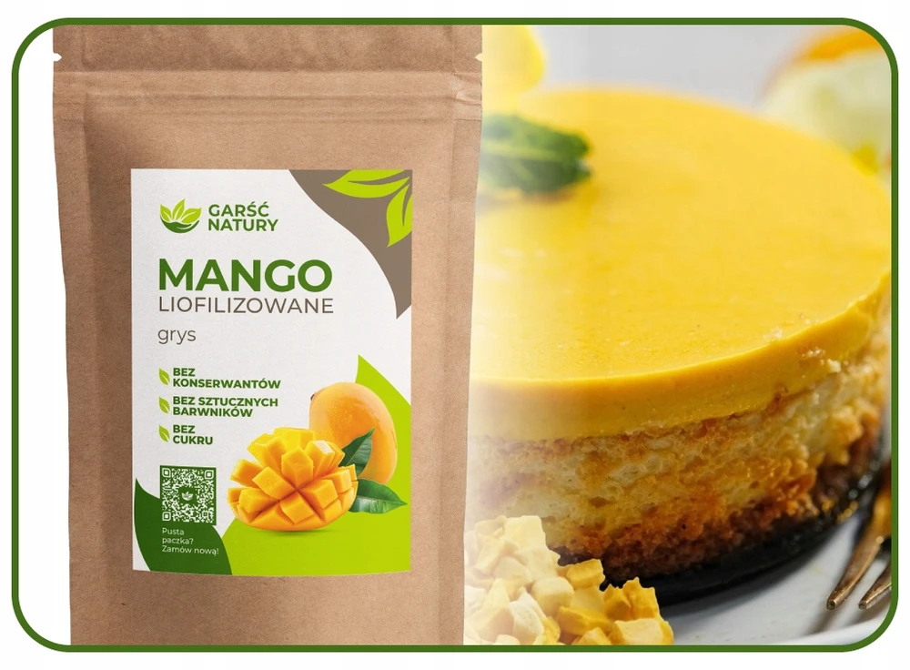 Garsc Natury ŠALČIUOJE DŽIOVINTŲ MANGO GRITŲ 20 g džiovintų vaisių BE CUKRAUS Saldus 0,02 kg