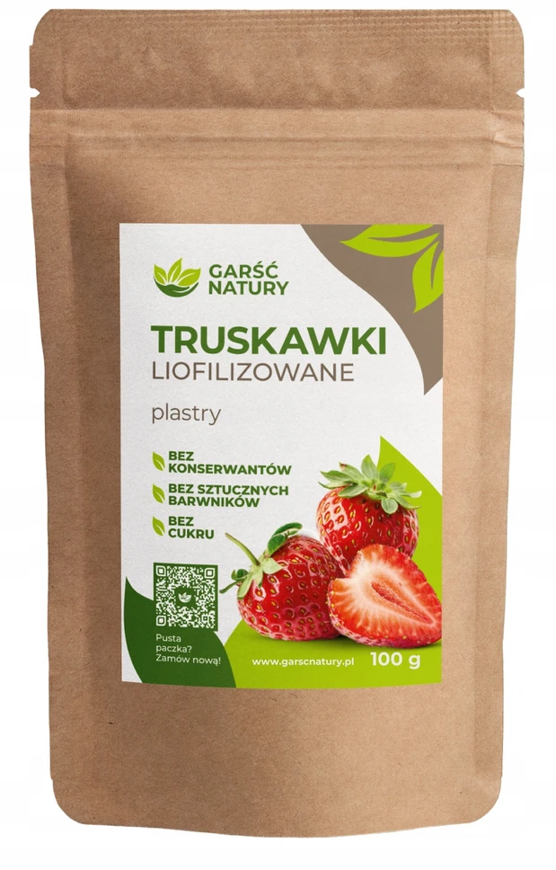 Garsc Natury Šaltyje DŽIOVINTŲ BRAKŠČIŲ SKIELĖLIAI 100 g Džiovintų braškių BE CUKRAUS natūralios