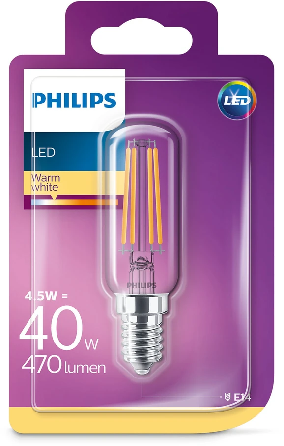 Gartraukio LED lemputė PHILIPS CLASSIC, E14, T25, 2,1 W (=25W), 2700 K,250 lm