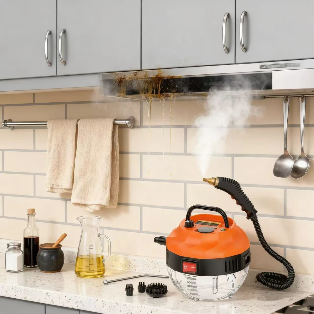 Garų valytuvas 2500 W, 6 greičiai, 3 šepečiai, 1000 ml bakas, kelių paviršių