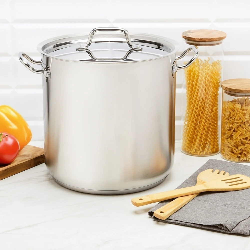 Tadar Nerūdijančio plieno puodas 20.5 litrų indukcijai, didelės talpos puodas tinkamas indaplovėms, 20.5L plieno puodas, indukcinis virimo puodas, didelis virtuvinis puodas troškiniams
