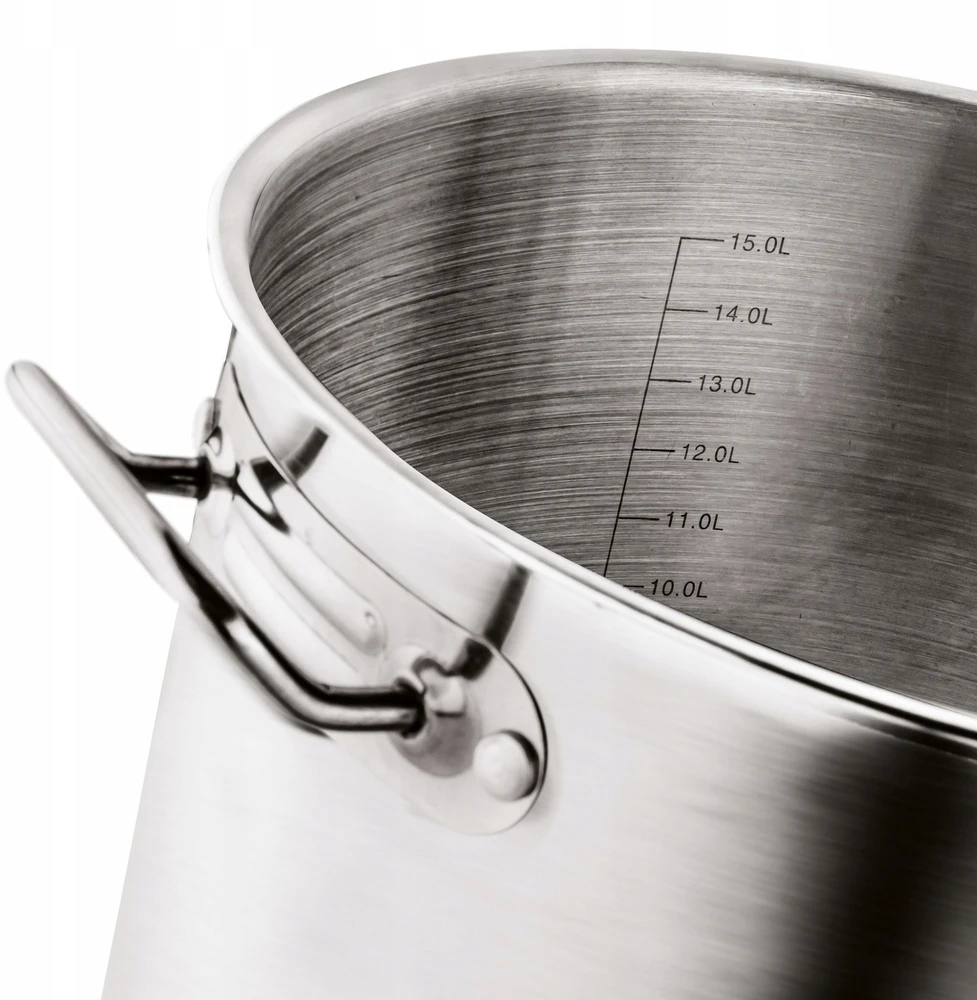 Tadar Nerūdijančio plieno puodas indukcijai, 16.5 litrų talpa, didelis šeimyninis puodas, plaunamas indaplovėje, 16.5 L puodas, indukcinis puodas, nerūdijančio plieno puodas, didelis virimo puodas