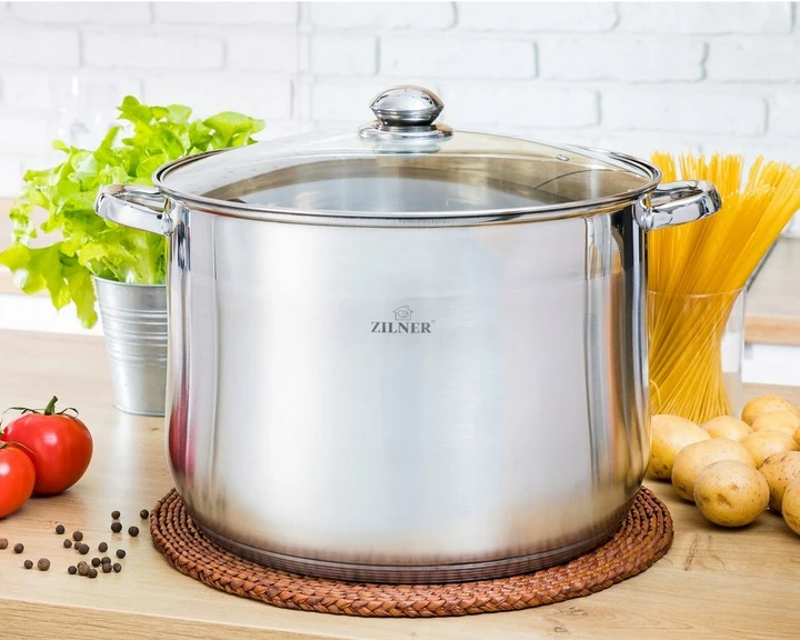 GASTRONOMINIS PUODAS Sidabrinis 30CM/16L ZILNER