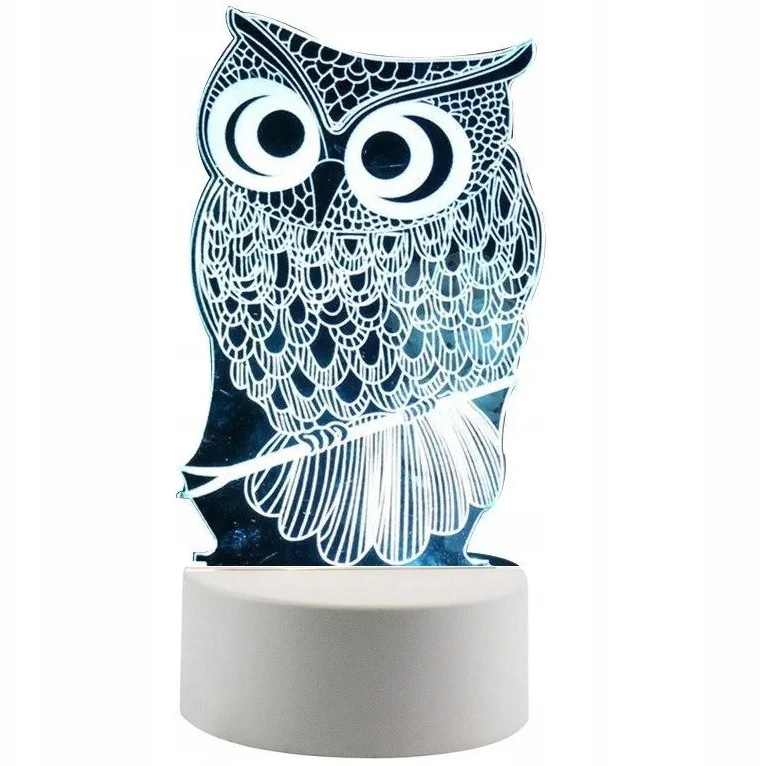 GAT 3D LED PĖDĖLĖS NAKTINIS LEMPAS 3 SPALVŲ ŠVIESOS DOVANA USB