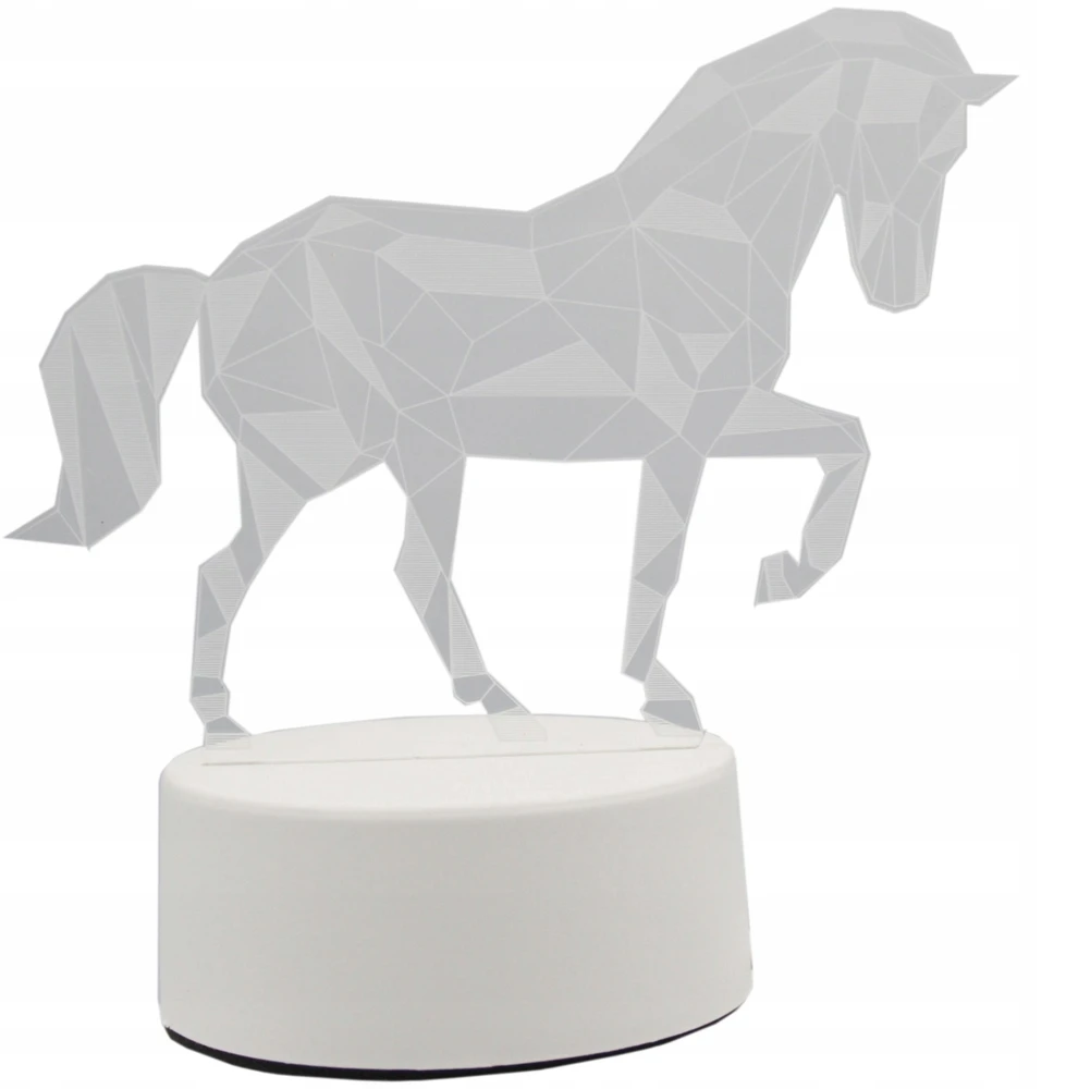 GAT NAKTINIS STALINIS LEMPAS NAKTINIS LED HORSE 3D USB DOVANA VAIKUI GYVŪNAI