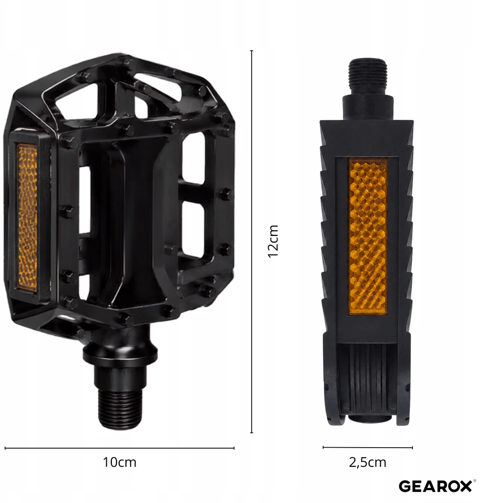 Gearox Aliuminio platformos dviračių pedalai juodi 2vnt.
