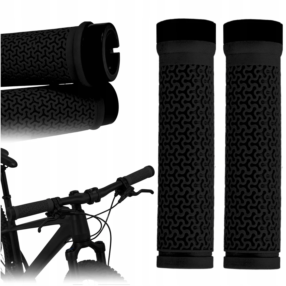 Gearox TWISTED BIKE GRIPES MTB DVIRAČIO RANKENOS, VARENOS, 2 Vnt., JUODOS
