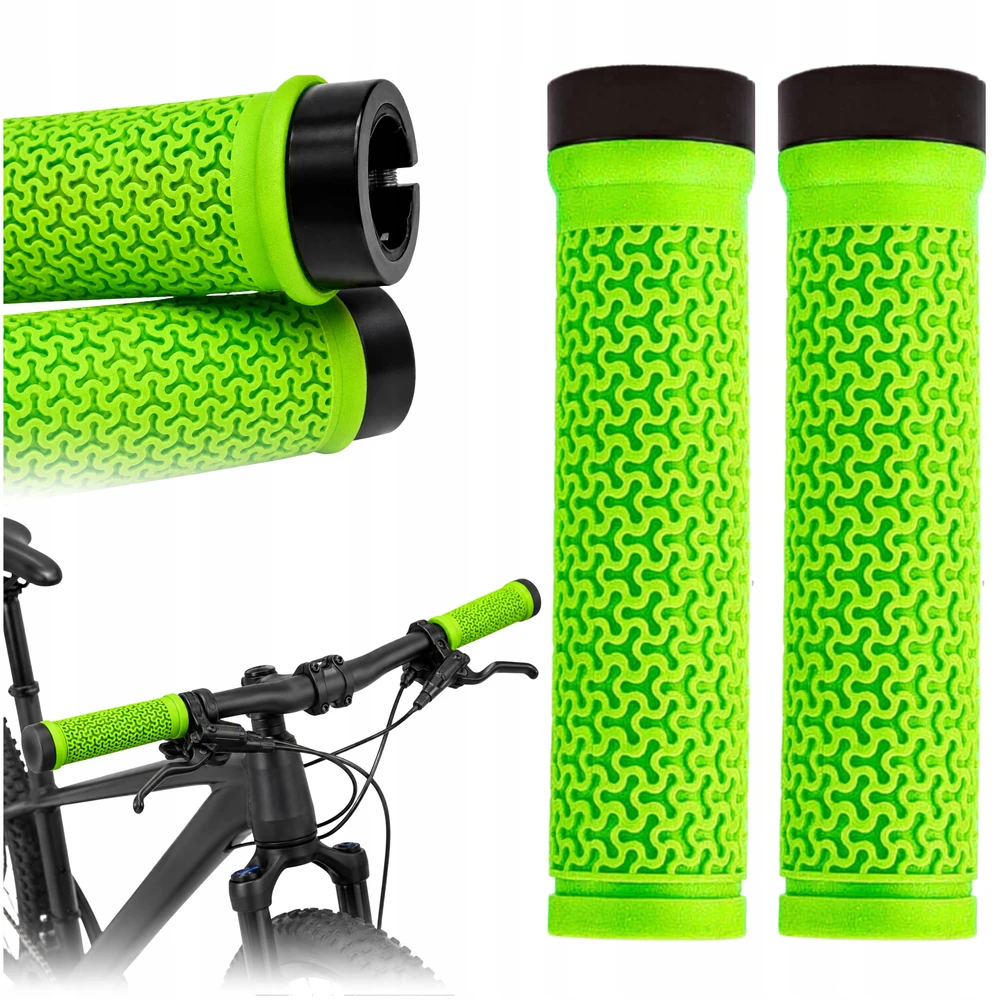 Gearox TWISTED BIKE GRIPES MTB DVIRAČIO RANKENOS, VARENOS, 2 Vnt., ŽALIA