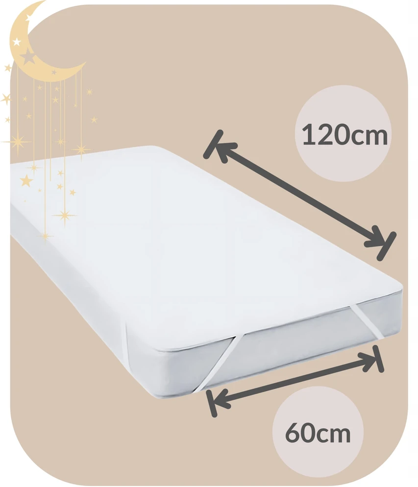 Geboki Sen Čiužinio apsauga 60 x 120 vandeniui atsparus antialerginis paklotas su elastine juostele