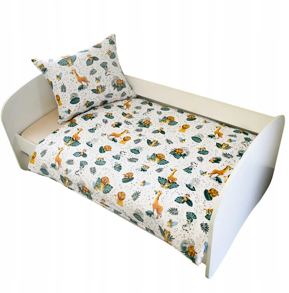Geboki Sen Patalynė Dziecięca 100x160 + 50x60 Zwierzęta ZOO Produkt Polski Medvilnė