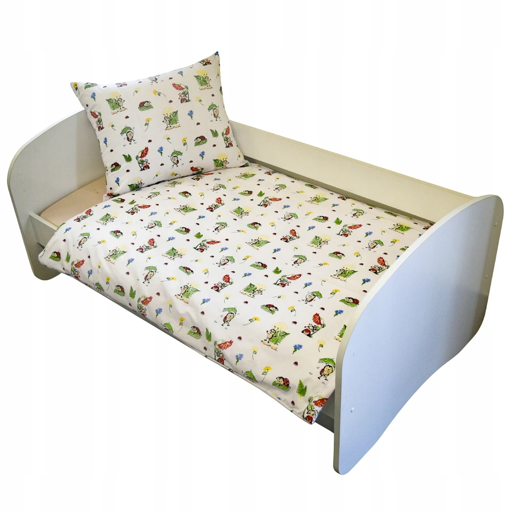 Geboki Sen Patalynė Dziecięca 100x160 + 70x80 Biedronki Balta Produkt Polski Medvilnė