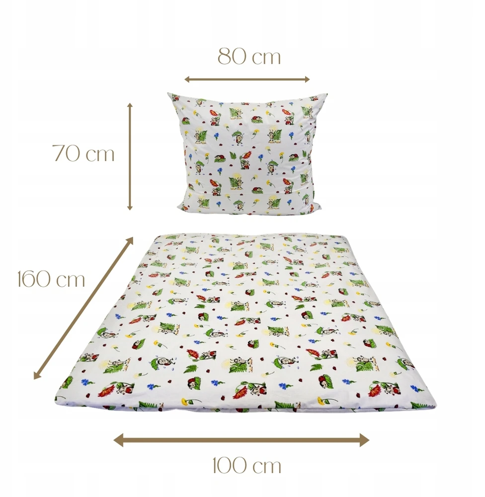 Geboki Sen Patalynė Dziecięca 100x160 + 70x80 Biedronki Balta Produkt Polski Medvilnė