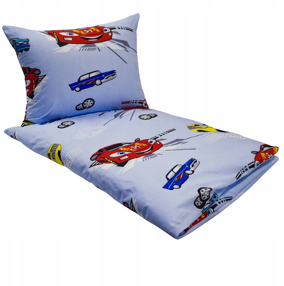 Geboki Sen Patalynė Dziecięca 100x160 + 70x80 Auta Cars Mėlyna Produkt Polski