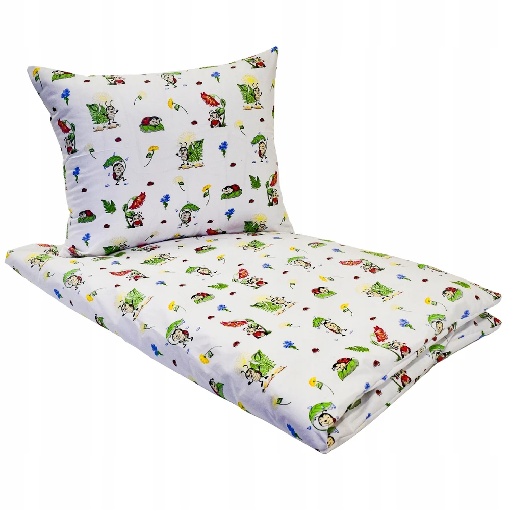 Geboki Sen Patalynė Dziecięca 100x160 + 70x80 Biedronki Balta Produkt Polski Medvilnė