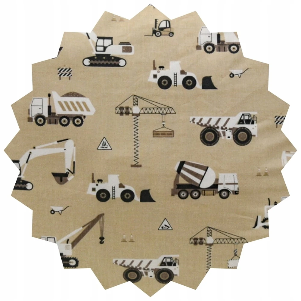 Geboki Sen Patalynė Dziecięca 100x160 + 50x60 Koparki Beżowe Produkt Polski Medvilnė