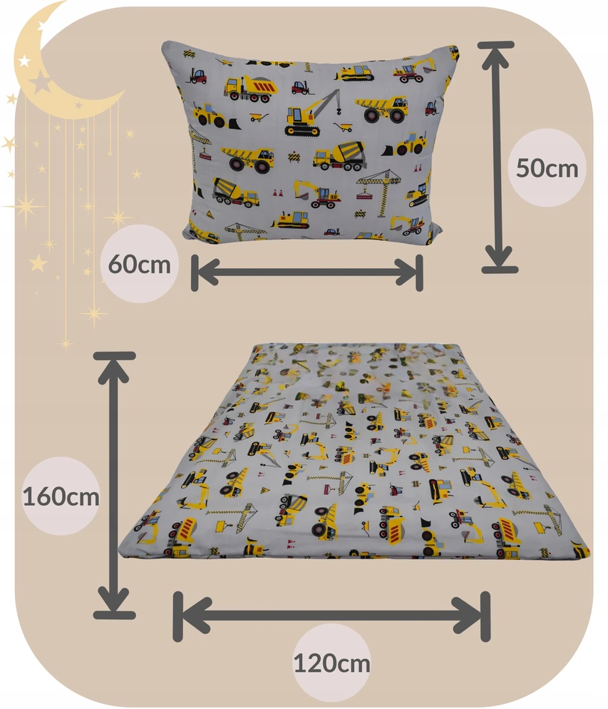 Geboki Sen Vaikiškos patalynės komplektas 120x160 cm su ekskavatoriais