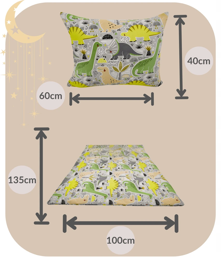 Geboki Sen Vaikiškos patalynės komplektas 100x135 cm, 100% medvilnė, dinozaurai