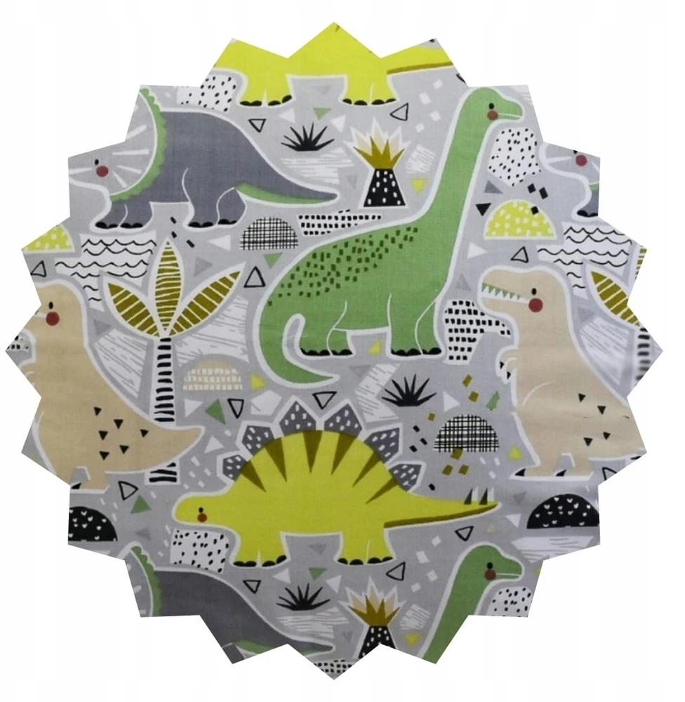 Geboki Sen Vaikiškos patalynės komplektas 140x200, 2x50x60, dinozaurai, medvilnė