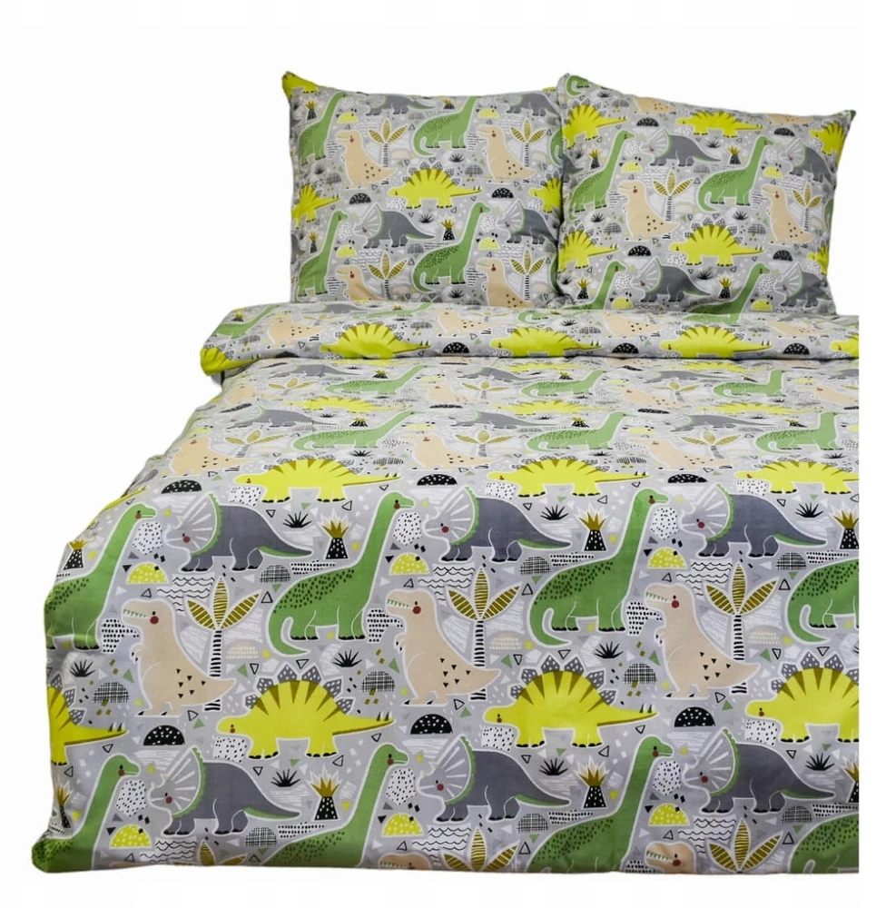 Geboki Sen Vaikiškos patalynės komplektas 160x200 su dinozaurais, 100% medvilnė