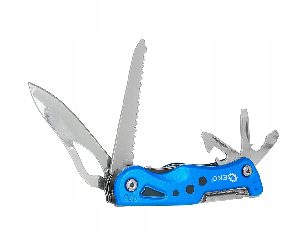 Geko Multi-tool G01904, peilis, pjūklas, kamščiatraukis, adata, failas, 3 mm, 4 mm, 5 mm plokščieji atsuktuvai, Philips atsuktuvas