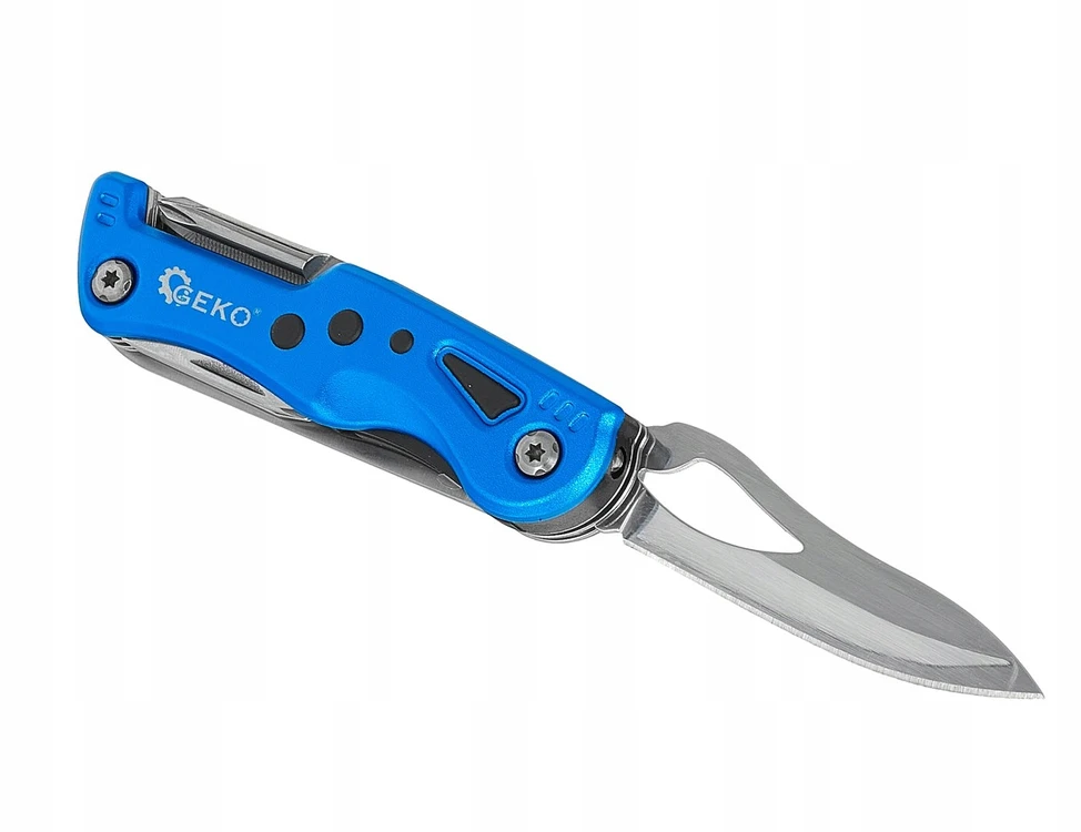 Geko Multi-tool G01904, peilis, pjūklas, kamščiatraukis, adata, failas, 3 mm, 4 mm, 5 mm plokščieji atsuktuvai, Philips atsuktuvas