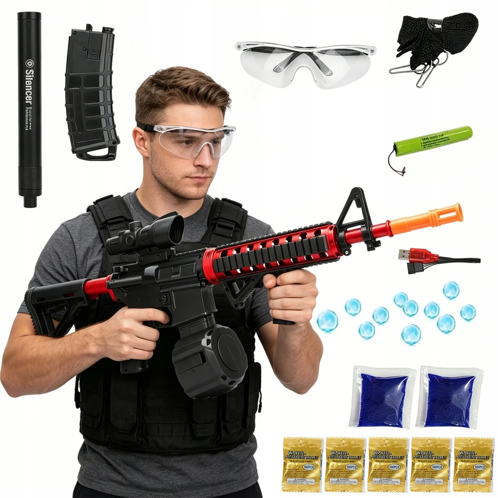 GEL BB GUN AUTOMATINIS ŠAUTUVAS DIDELIS XL RINKINYS + 20000 KAMULIŲ