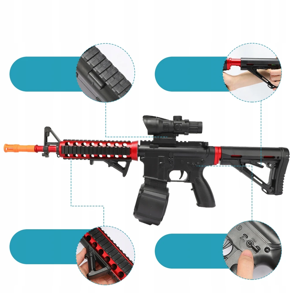 GEL BB GUN AUTOMATINIS ŠAUTUVAS DIDELIS XL RINKINYS + 20000 KAMULIŲ