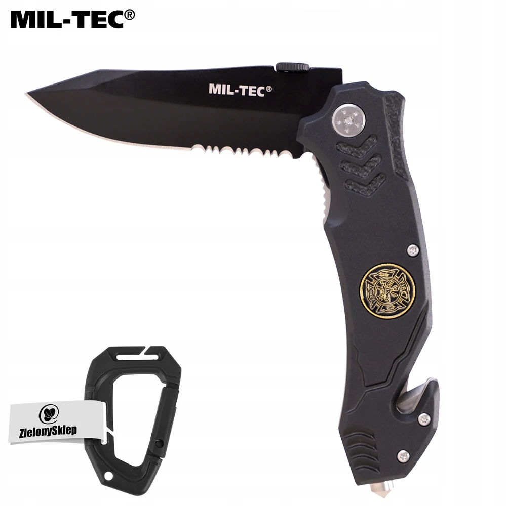 Gelbėjimo peilis Mil-Tec Tanto Fire Brigade 20 cm, juoda