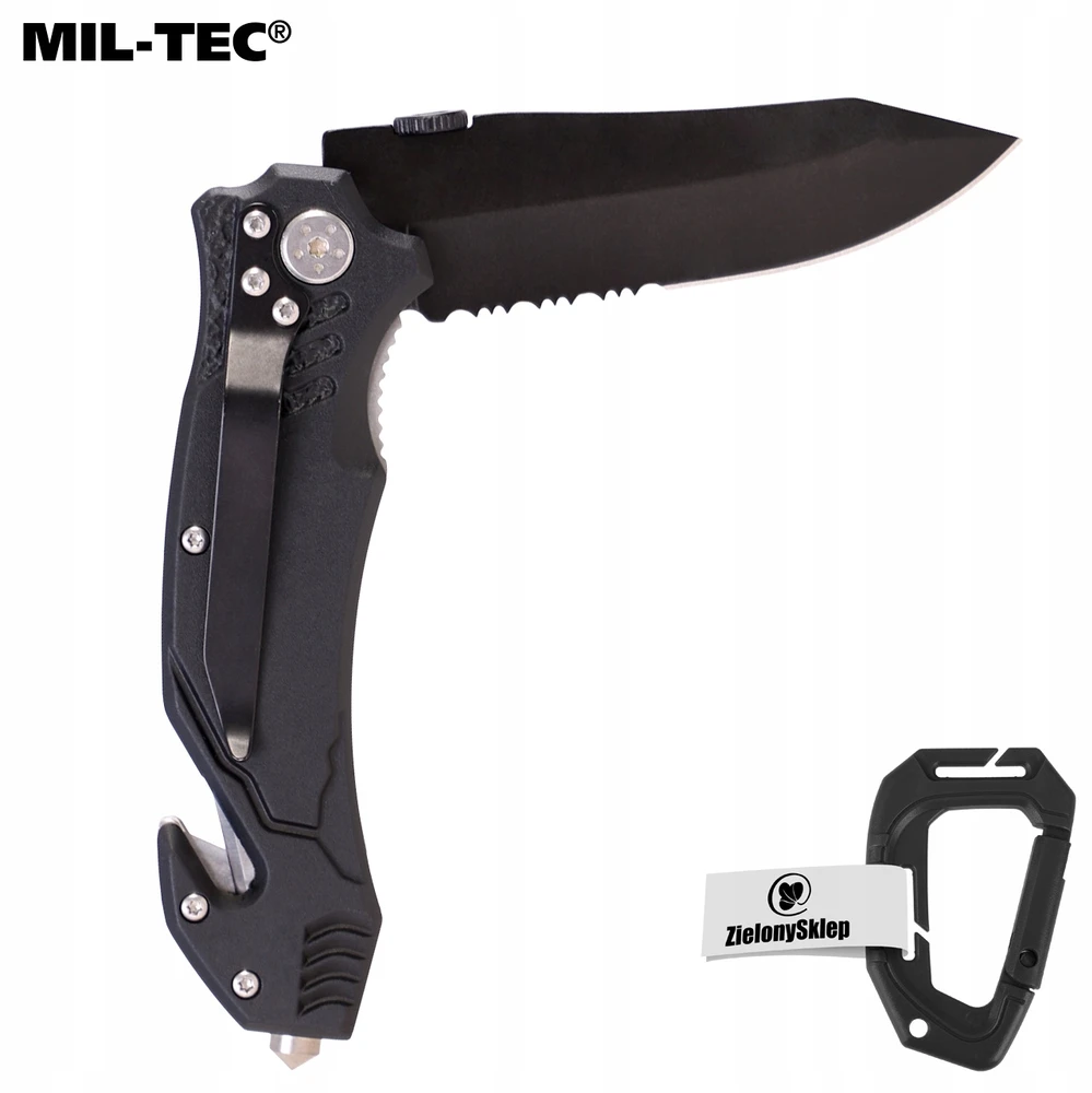 Gelbėjimo peilis Mil-Tec Tanto Fire Brigade 20 cm, juoda