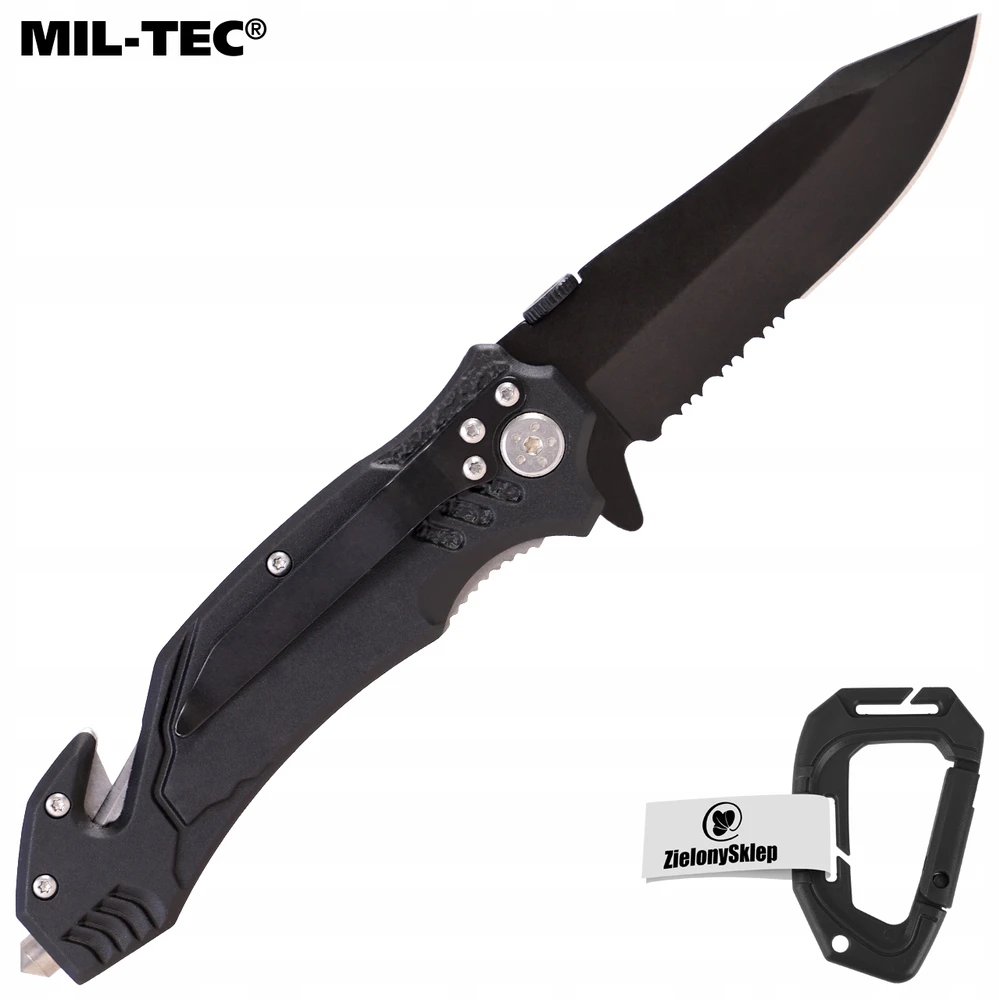 Gelbėjimo peilis Mil-Tec Tanto Fire Brigade 20 cm, juoda