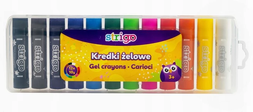 Geliniai pieštukai 12 spalvų Strigo